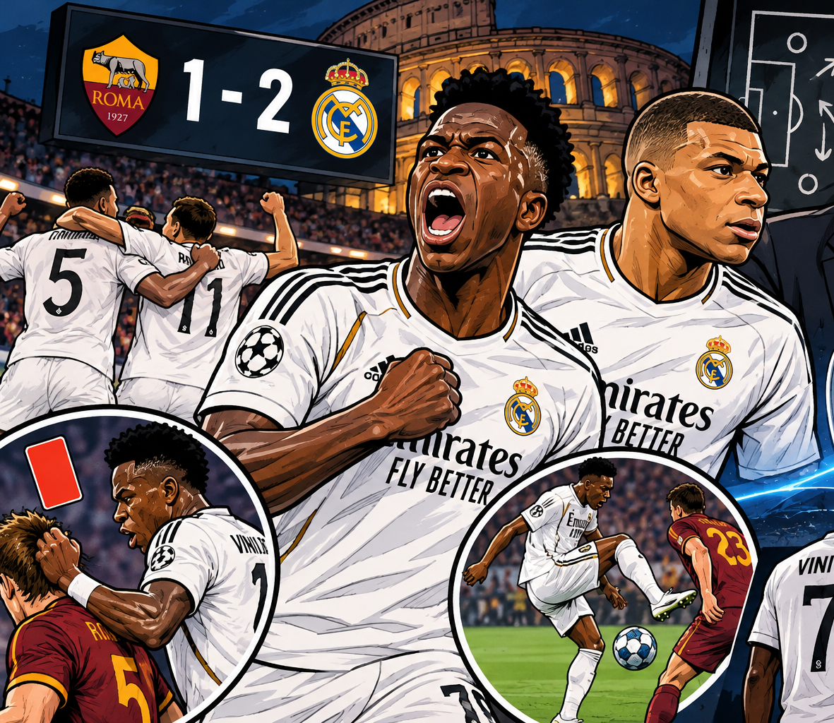 El Real Madrid remonta a la Roma, pero sigue sin convencer: ¿tiene Vinícius los días contados?