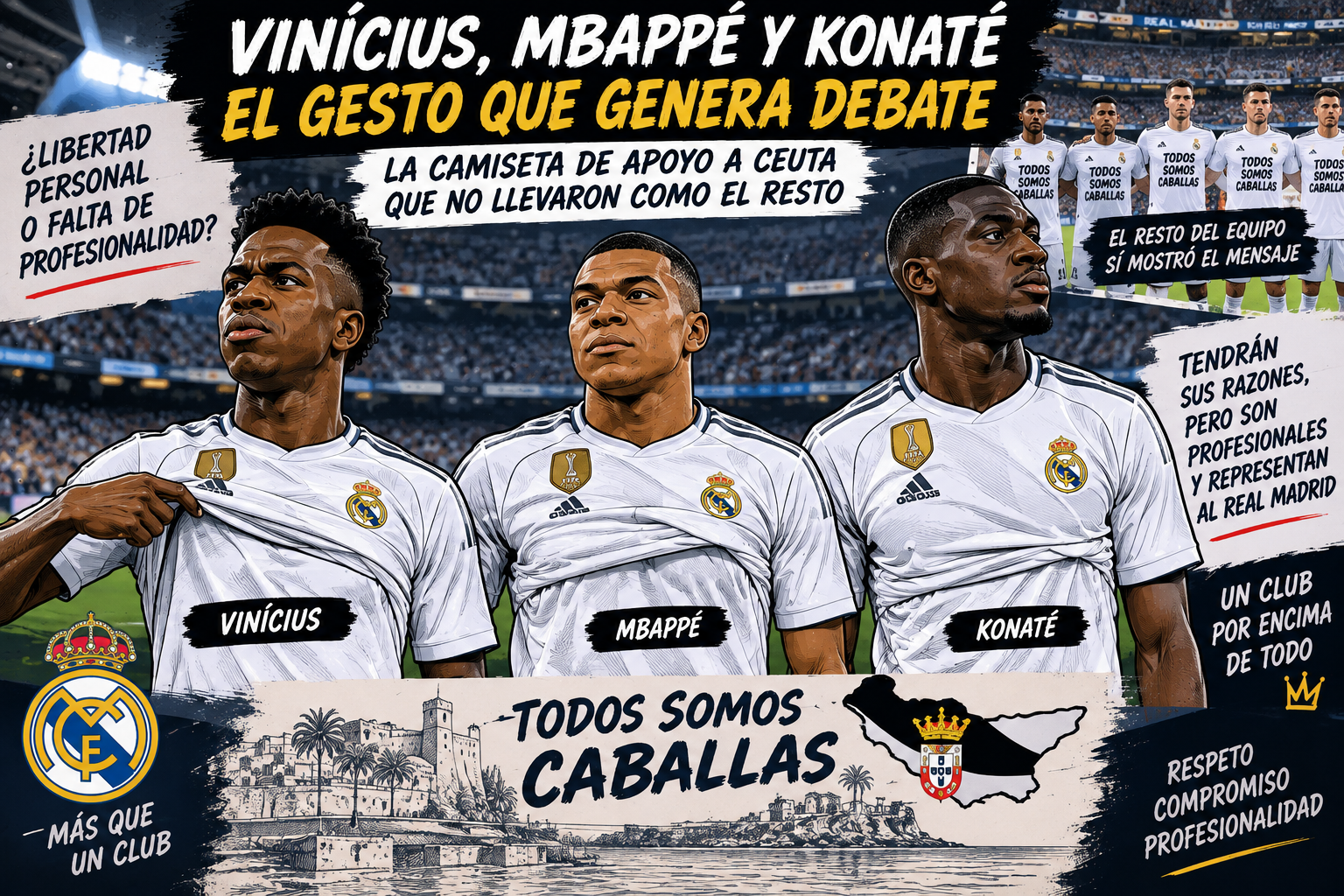 ¿Libertad personal o falta de profesionalidad? El gesto de Vinícius, Mbappé y Konaté que divide opiniones