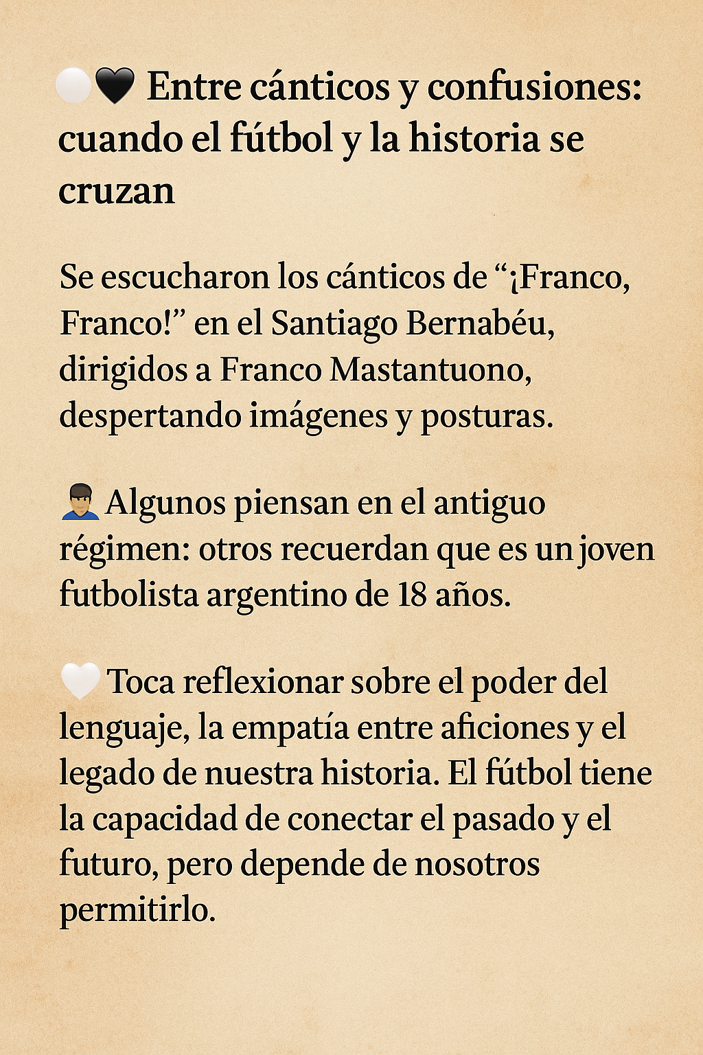 Real Madrid, Franco Mastantuono y la memoria histórica: más que un malentendido