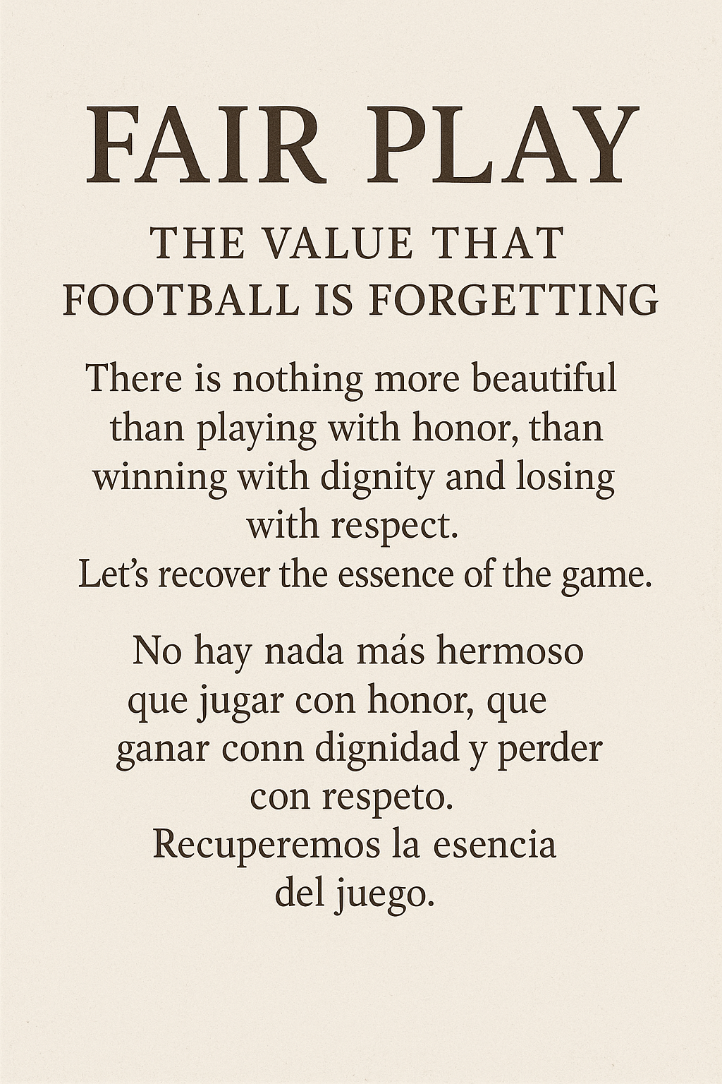 Fair Play en el fútbol: el valor que estamos olvidando