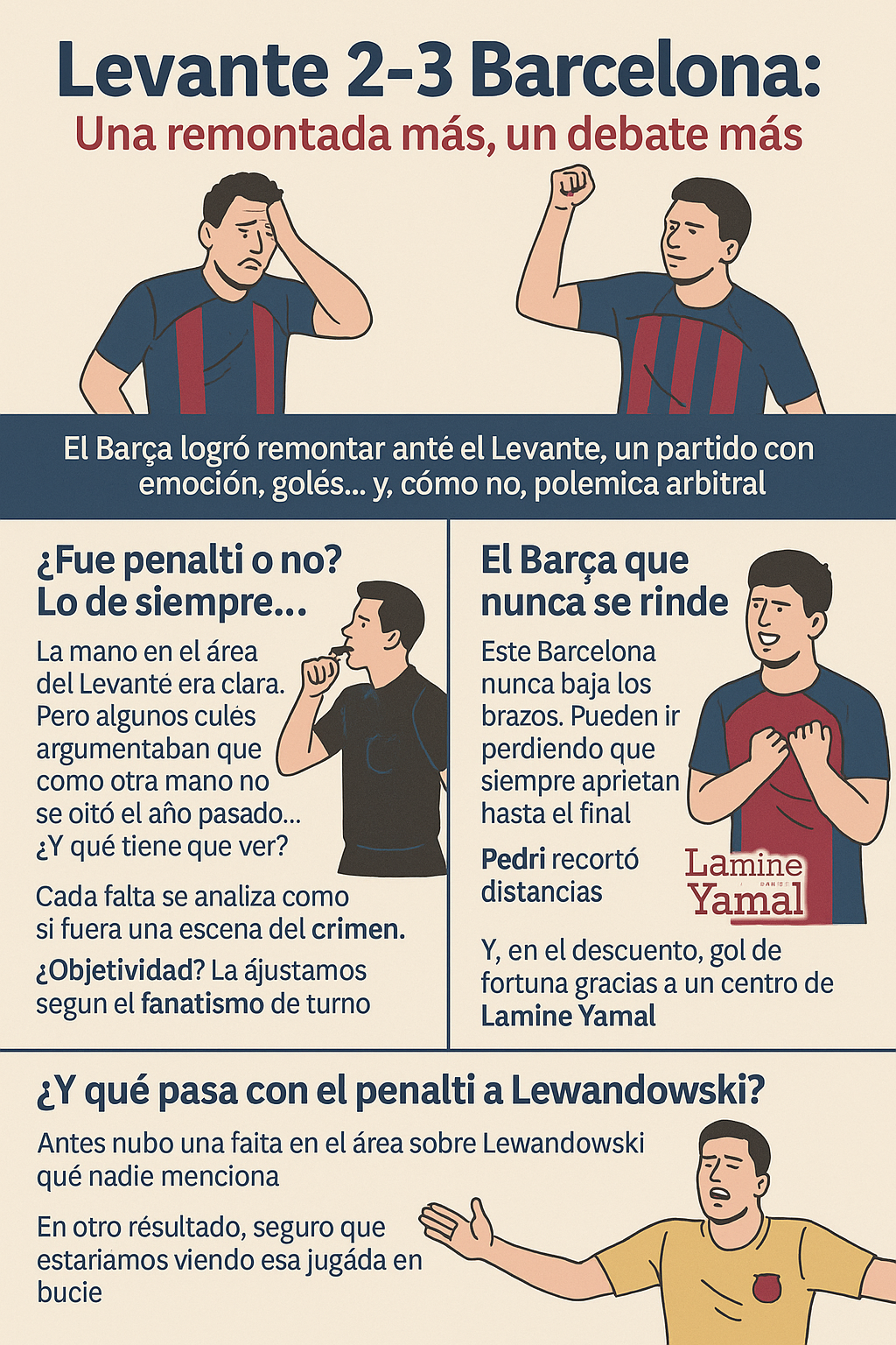 Levante vs Barcelona 2-3: remontada, penalti y polémica arbitral