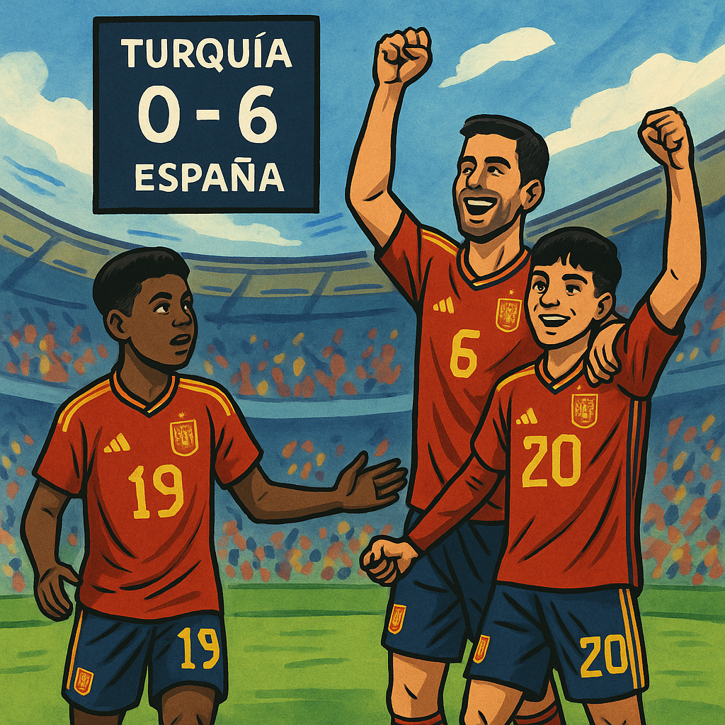 España arrasa 0-6 a Turquía: fiesta, fútbol y una advertencia entre los elogios