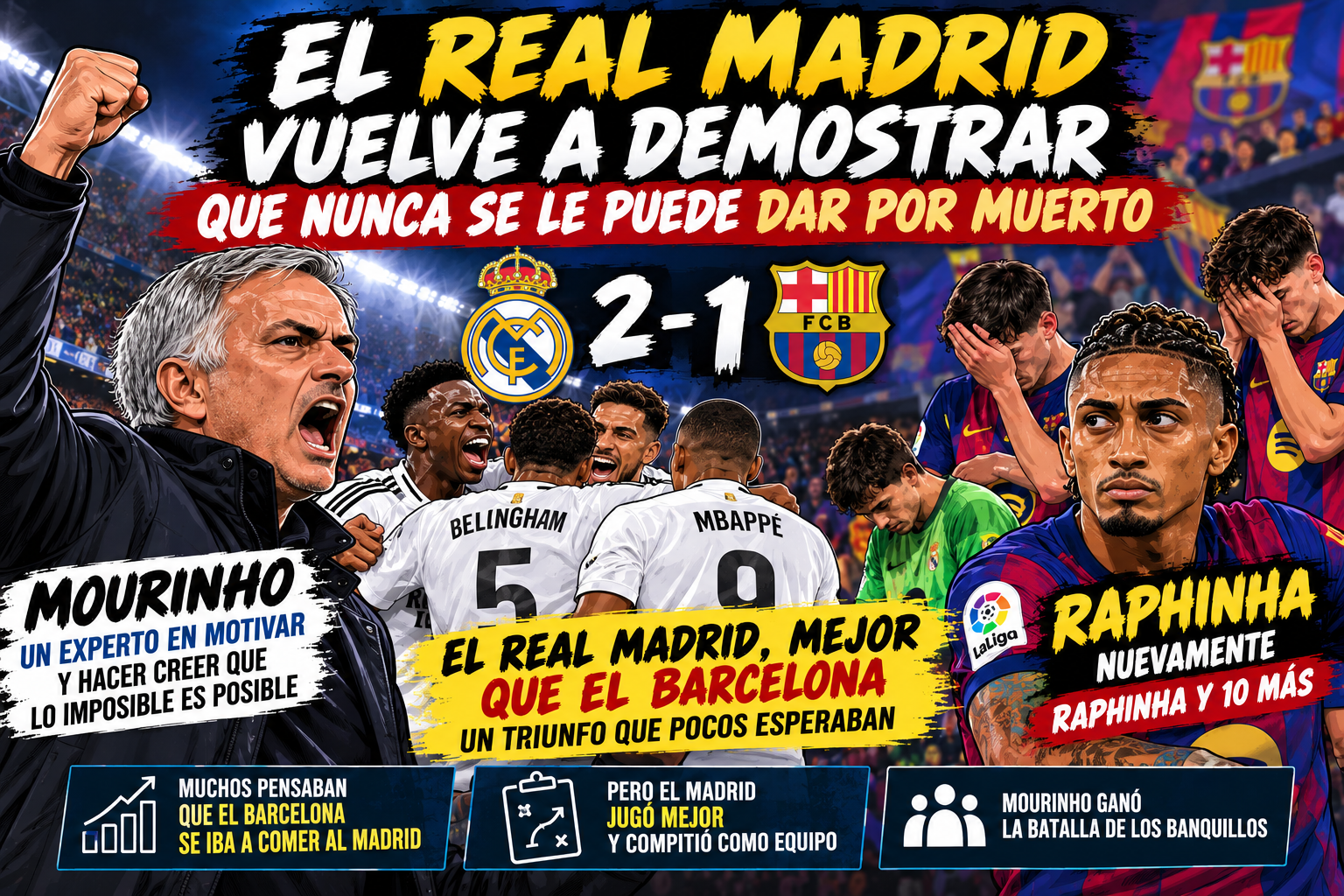 Nadie apostaba por el Real Madrid, pero Mourinho volvió a dar una lección de fútbol